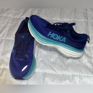 HOKA Bondi 8 Outer Space Bellwether Blue US 9B athletic shoes Running Workout